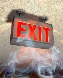 Exit Signs: Life Saving Markers exit sign with smoke