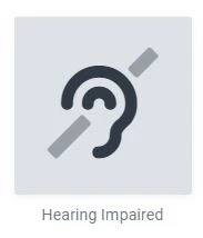 Hearing impaired icon on the seating chart legend that indicates which seats are for those that are hearing impaired.