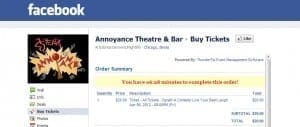ThunderTix Facebook App for Annoyance Theater ThunderTix Facebook App for Annoyance Theater