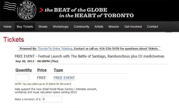 A free event can asks for donations live music event ticketing for nonprofits