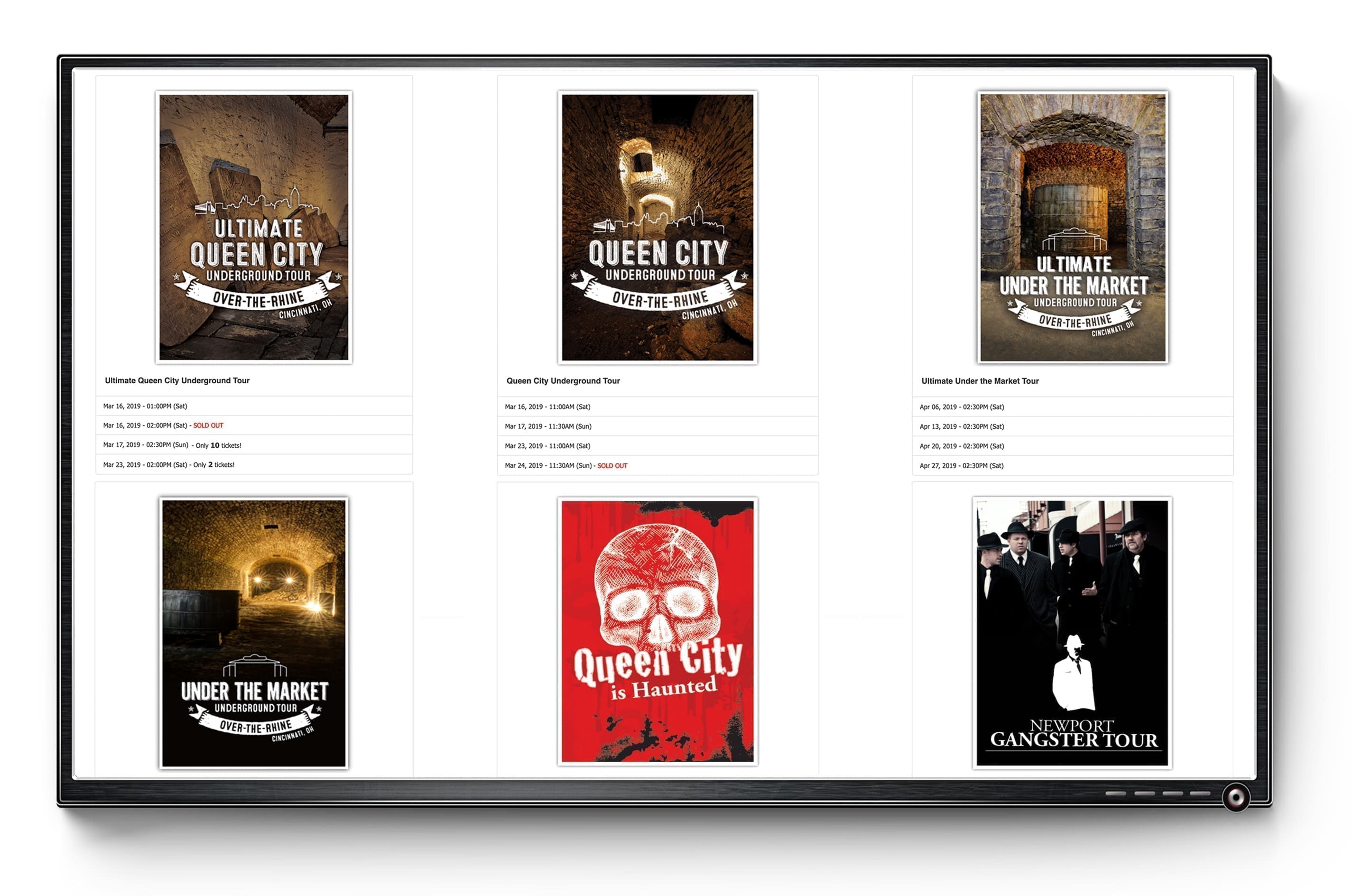 Tours Digital Events Signage