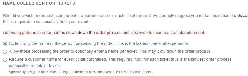 Name Collection For Tickets
