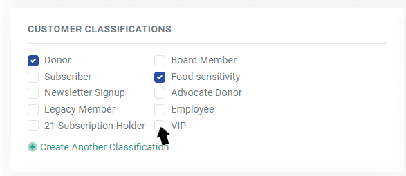Add a customer classification