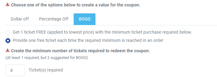 BOGO Coupon discount