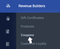 Coupons tab in Revenue Builders