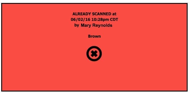 An example of a barcode that has already been scanned.