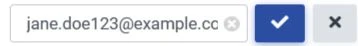 Blue Checkmark to save changes to customer information. 