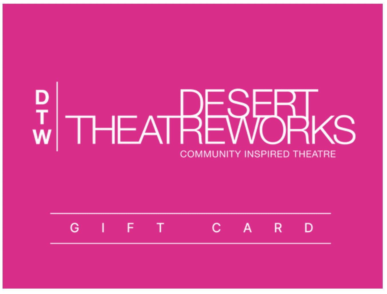 An example of a custom branded gift card image for community theatre