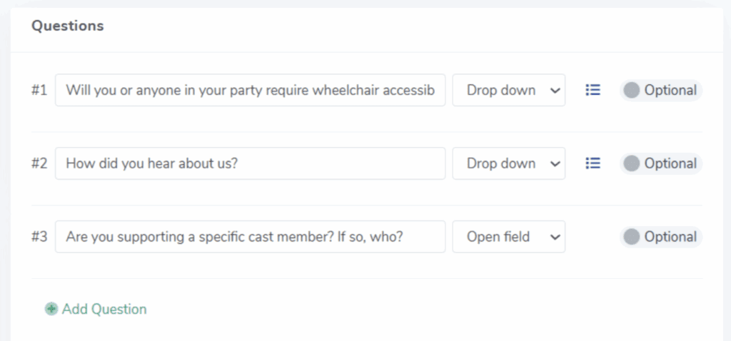 Customize your survey questions that appear during the event checkout process in your ThunderTix events.