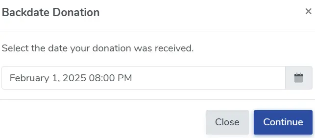 Backdate Donation 