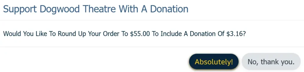 Round up donations at checkout