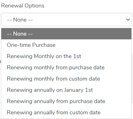 Renewal Options for Memberships