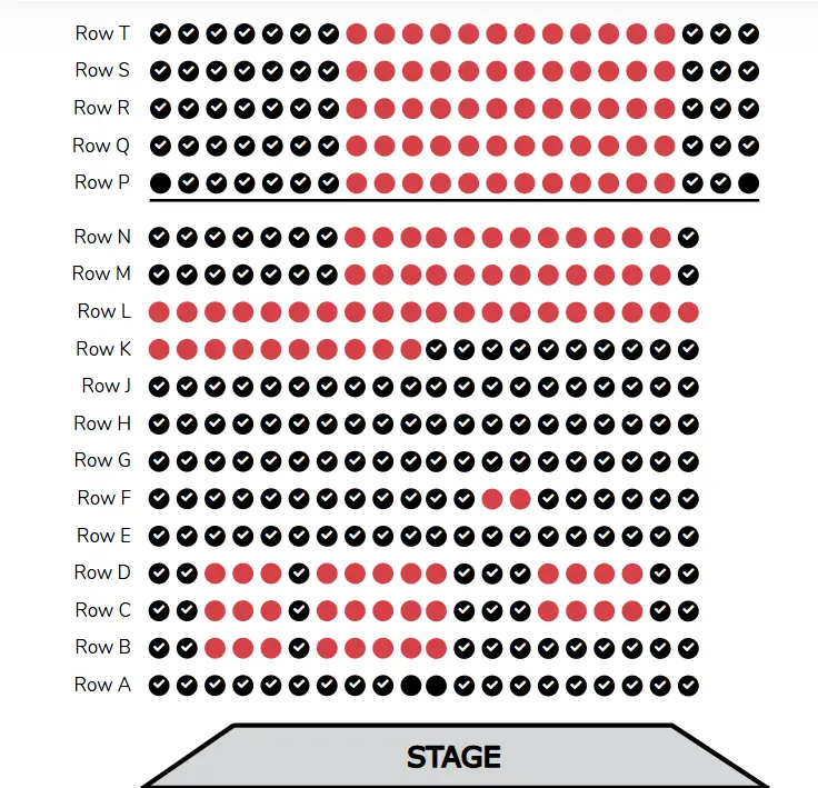 Seating chart with scanned in seats