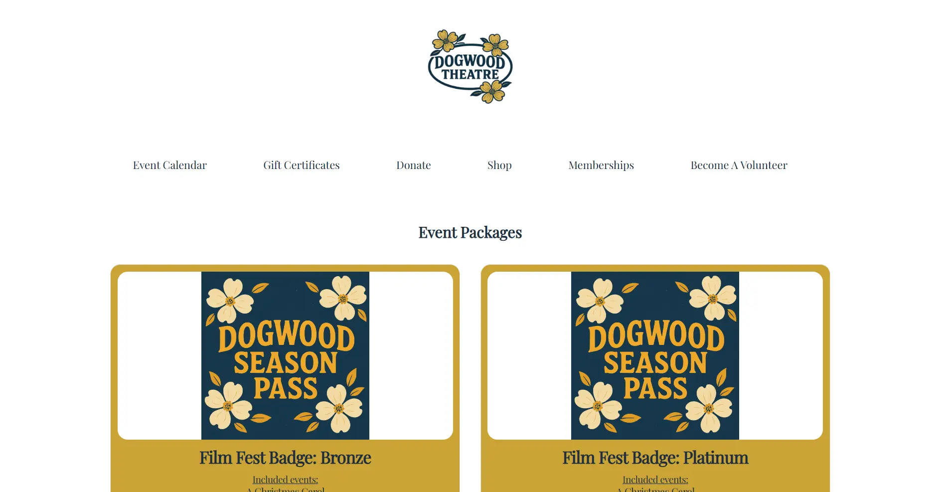 ThunderTix Customized website 