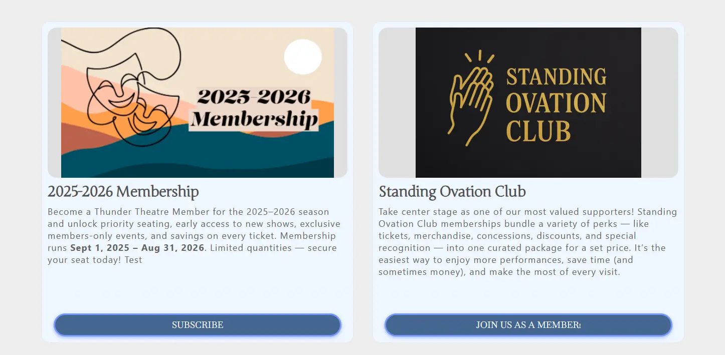 ThunderTix Memberships 